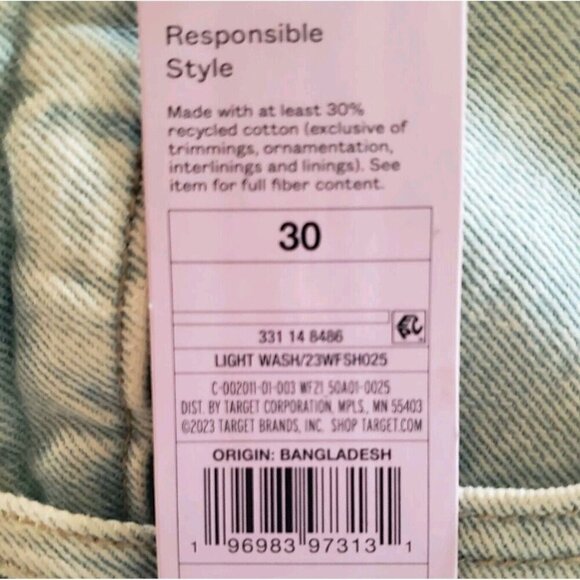 WILD FABLE Women's Plus Jean Shorts Size 30 Light Super High Rise Cut-Off NWT - Picture 10 of 12